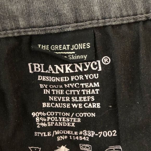 BLANK NYC The Great Jones Distressed High Rise Grey Scissor Cut Hem Skinny Jean - Picture 10 of 13